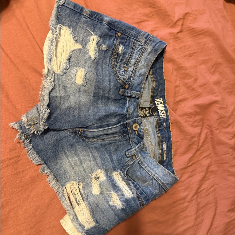 Rewash Blue Distressed Denim Shorts